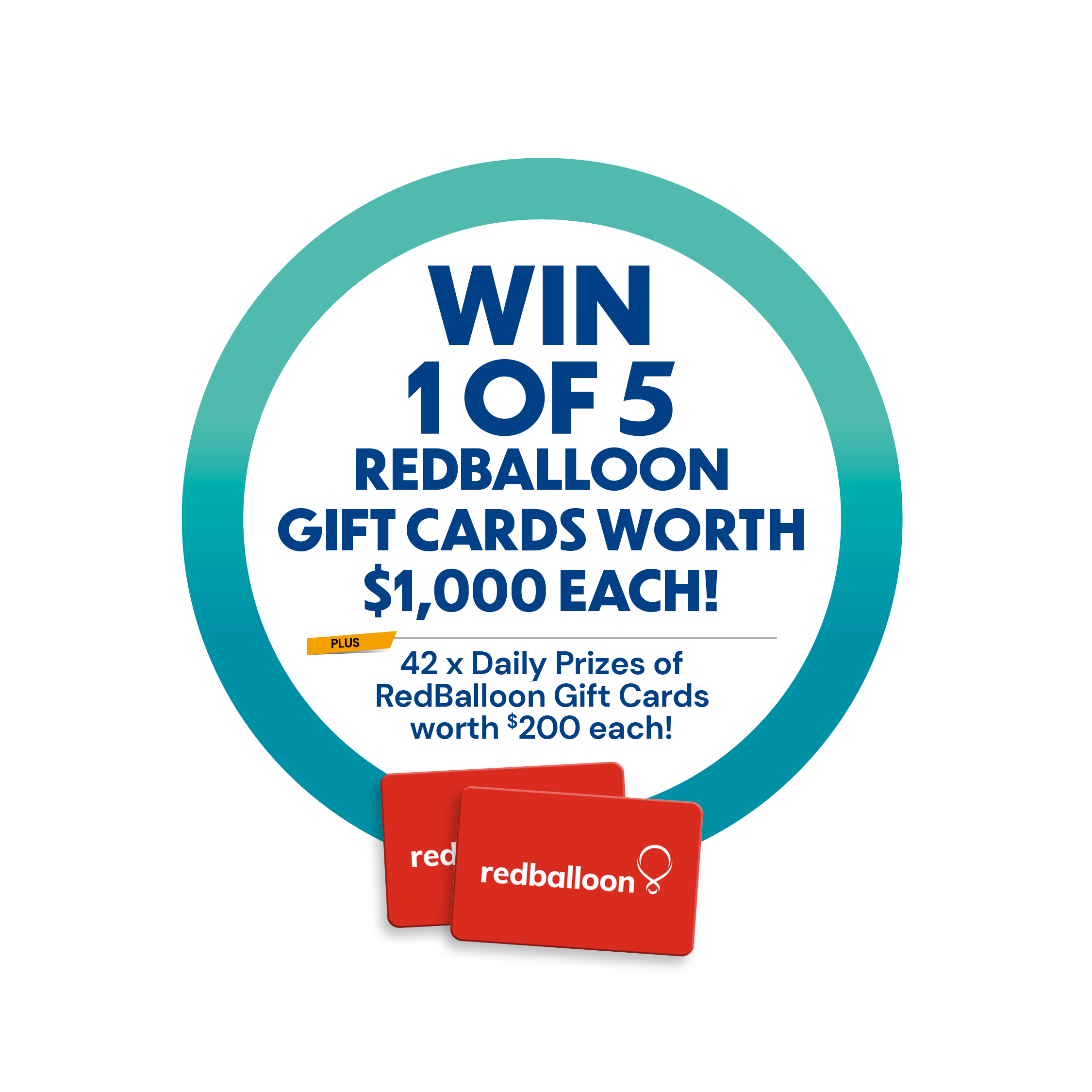 Win 1 of 5 RedBalloon Gift Cards